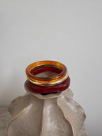 ENSEMBLE BRACELET RESIN & METAL ROUGE