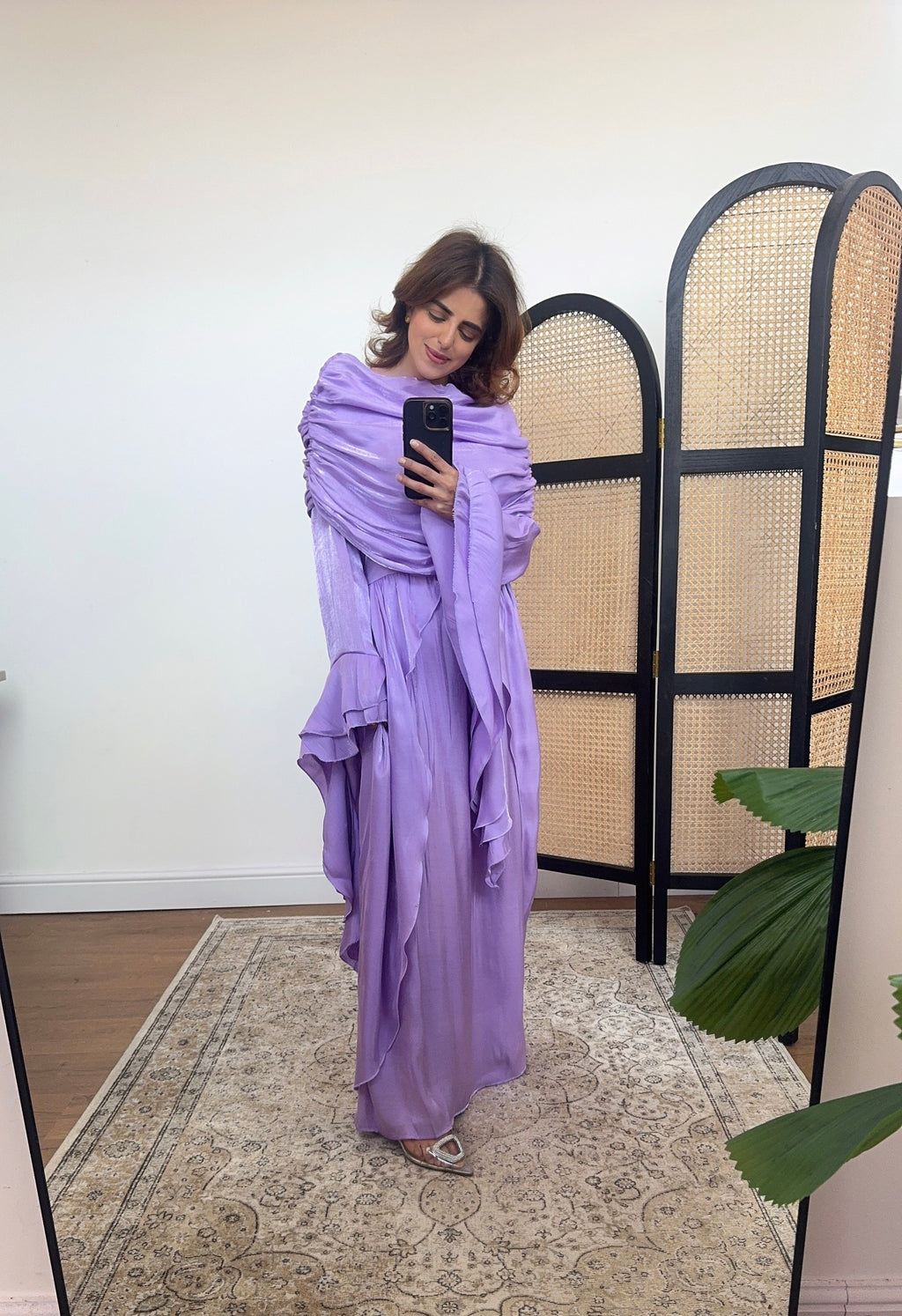 ROBE ÉVASÉ MANCHES LILAS - GRECIA