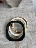 ENSEMBLE BRACELET RESIN & METAL OLIVE
