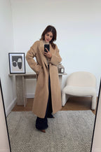 CAMEL HANDMADE WOOL CEINTURÉ MANTEAU - MARLI