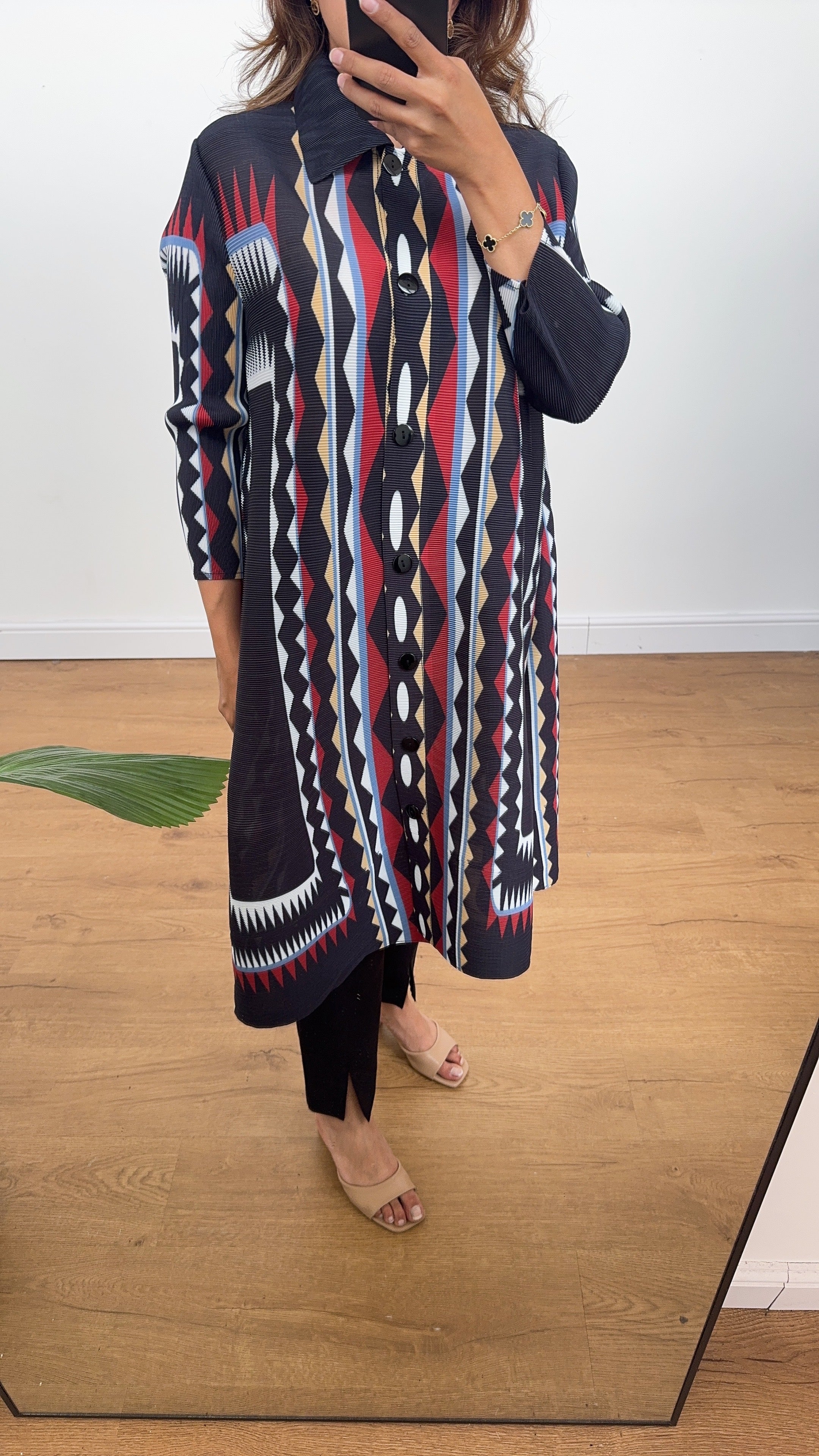 HAUT CHEMISE IMPRIMÉ NOIR - ALMA