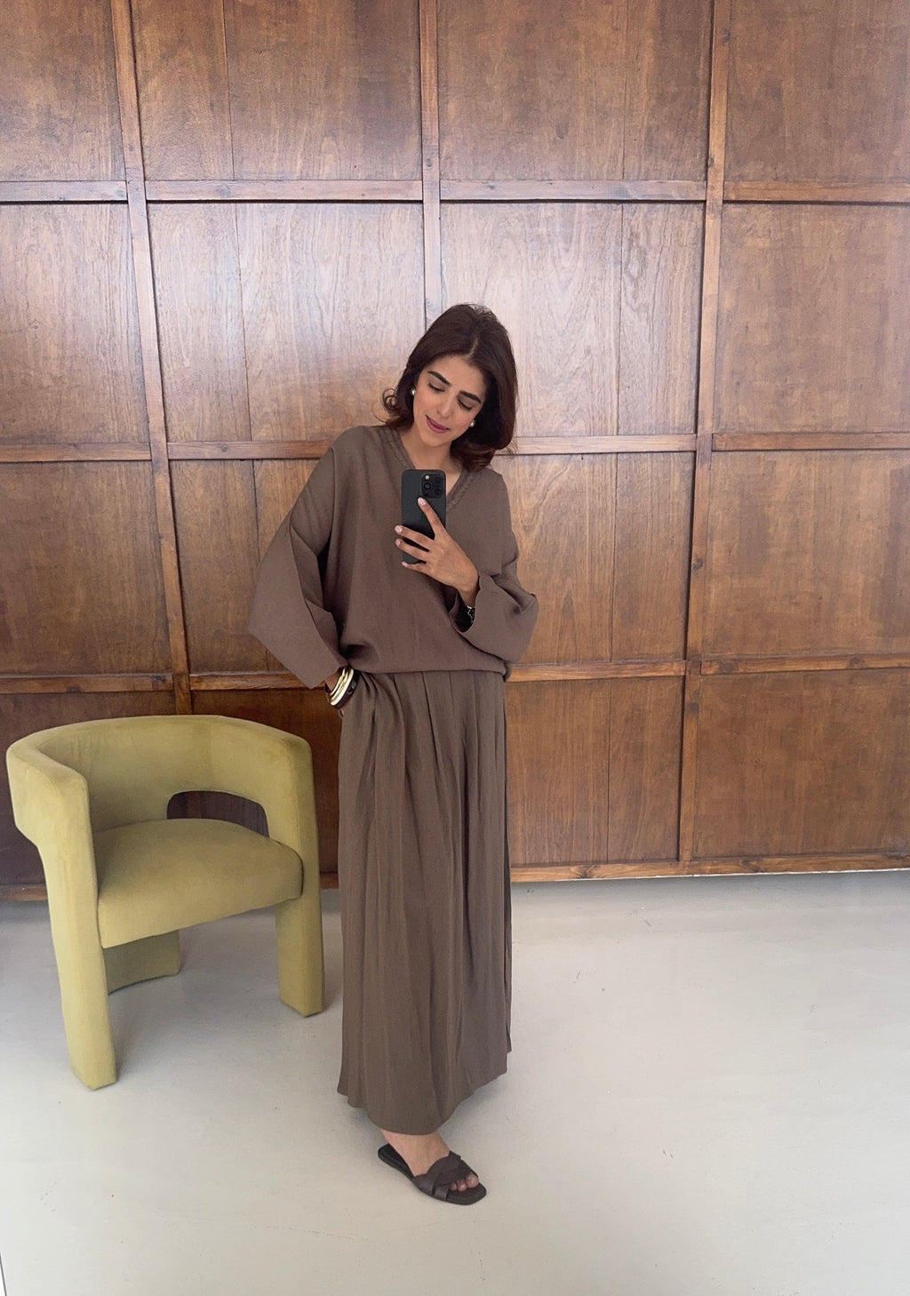 ENSEMBLE TRESSÉ V COL TAUPE - MIRYA