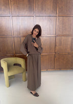 ENSEMBLE TRESSÉ V COL TAUPE - MIRYA