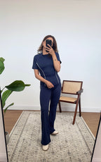 ENSEMBLE MANCHES COURTES SPORT MARINE - KEZIANAVY DÉSTOCKAGE