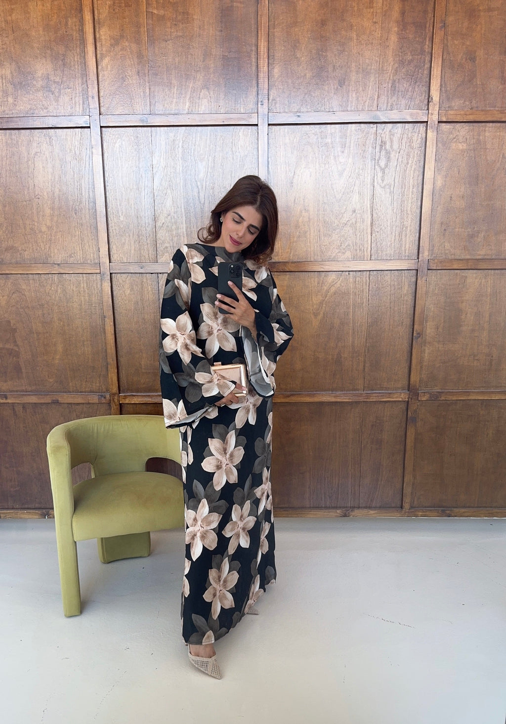 ROBE FLEURI NOUÉ DOS NOIR - ASI