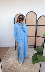 ENSEMBLE ROBE DEUX PIÈCES BLEU - TAYA