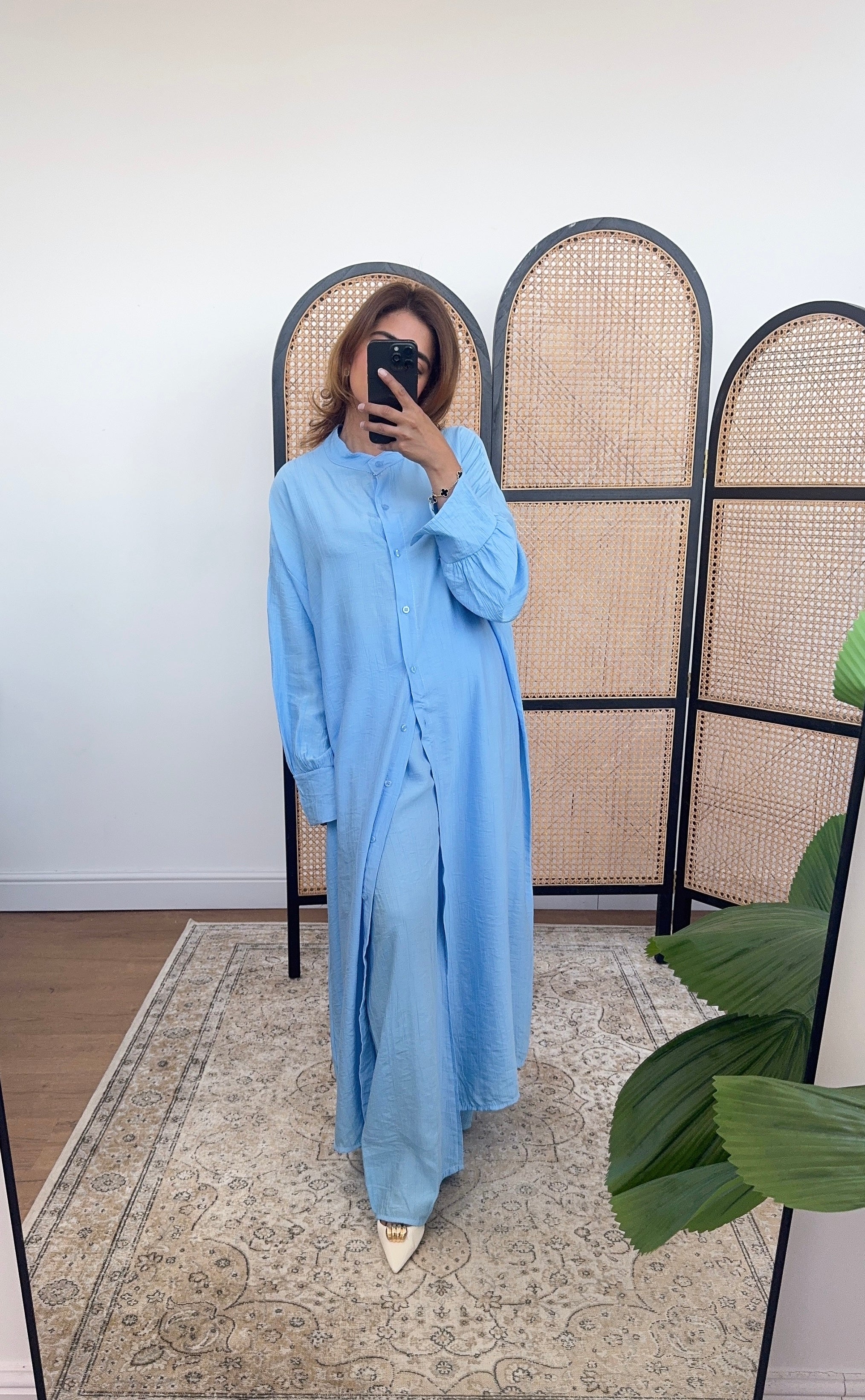 ENSEMBLE ROBE DEUX PIÈCES BLEU - TAYA