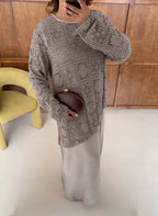 ROBE DENTELLE DEUX PIÈCES TAUPE - NOLA