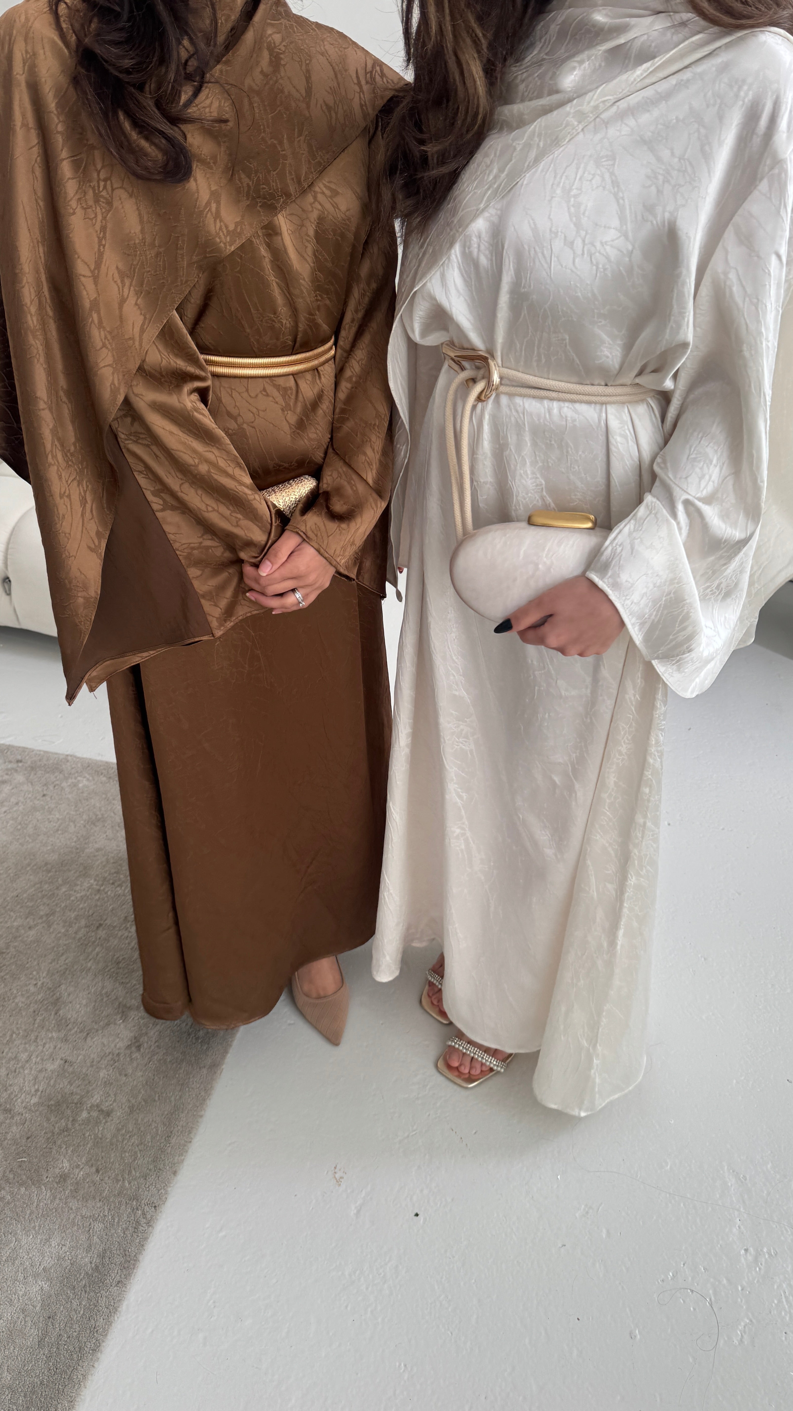 DORÉ MARRON FOULARD ROBE AVEC POCHES - LUMERA