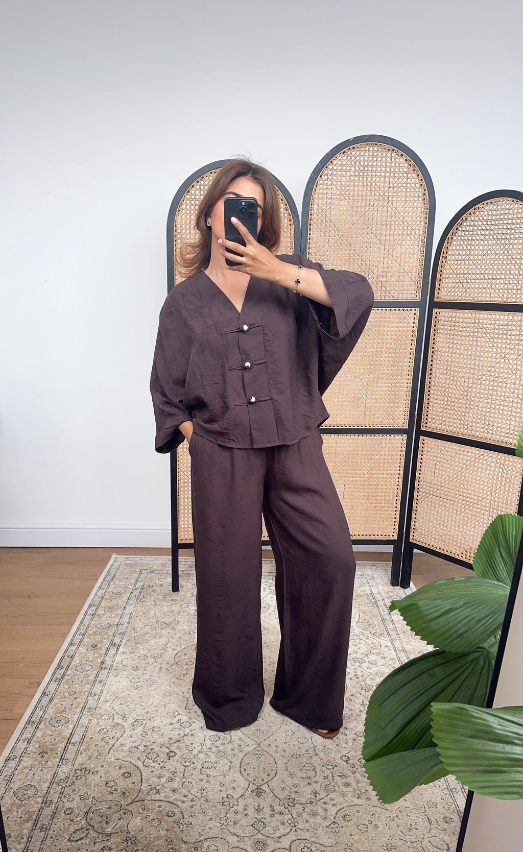 ENSEMBLE FEUILLE FLUIDE CHOCOLAT - FIFI