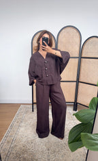 ENSEMBLE FEUILLE FLUIDE CHOCOLAT - FIFI