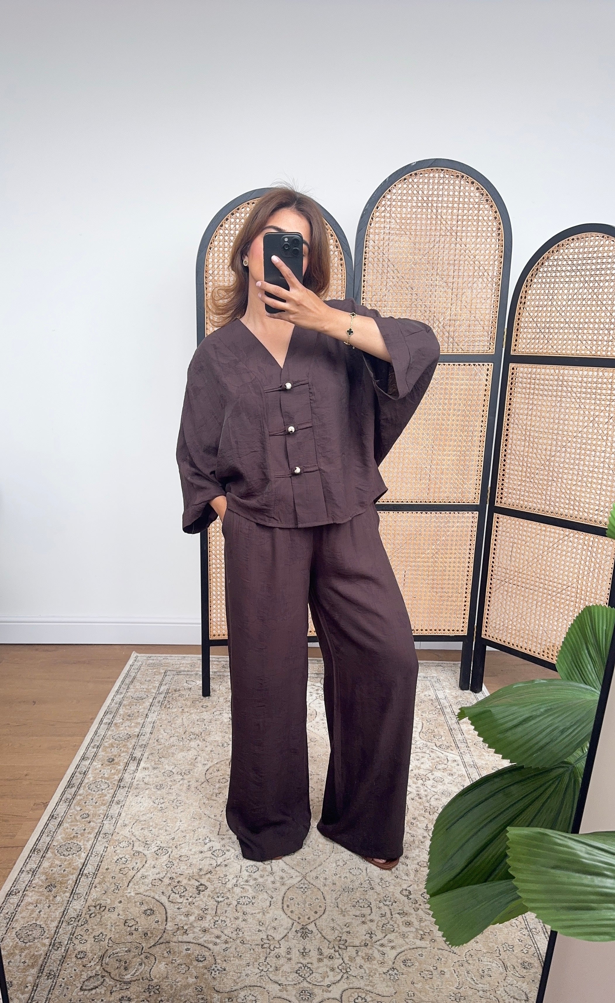 ENSEMBLE FEUILLE FLUIDE CHOCOLAT - FIFI