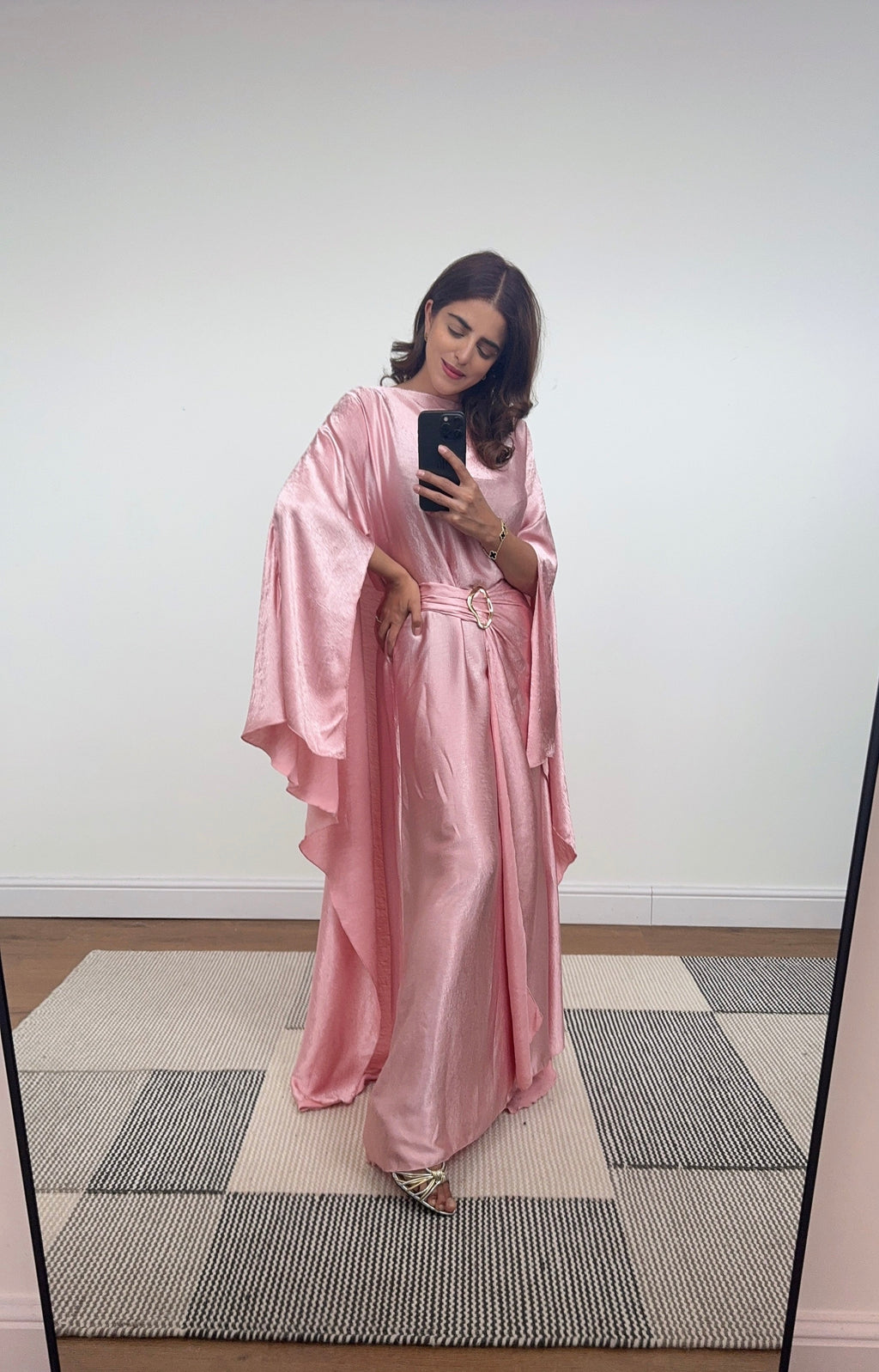 ROBE CAPE CRINKLE ROSE - ALYA