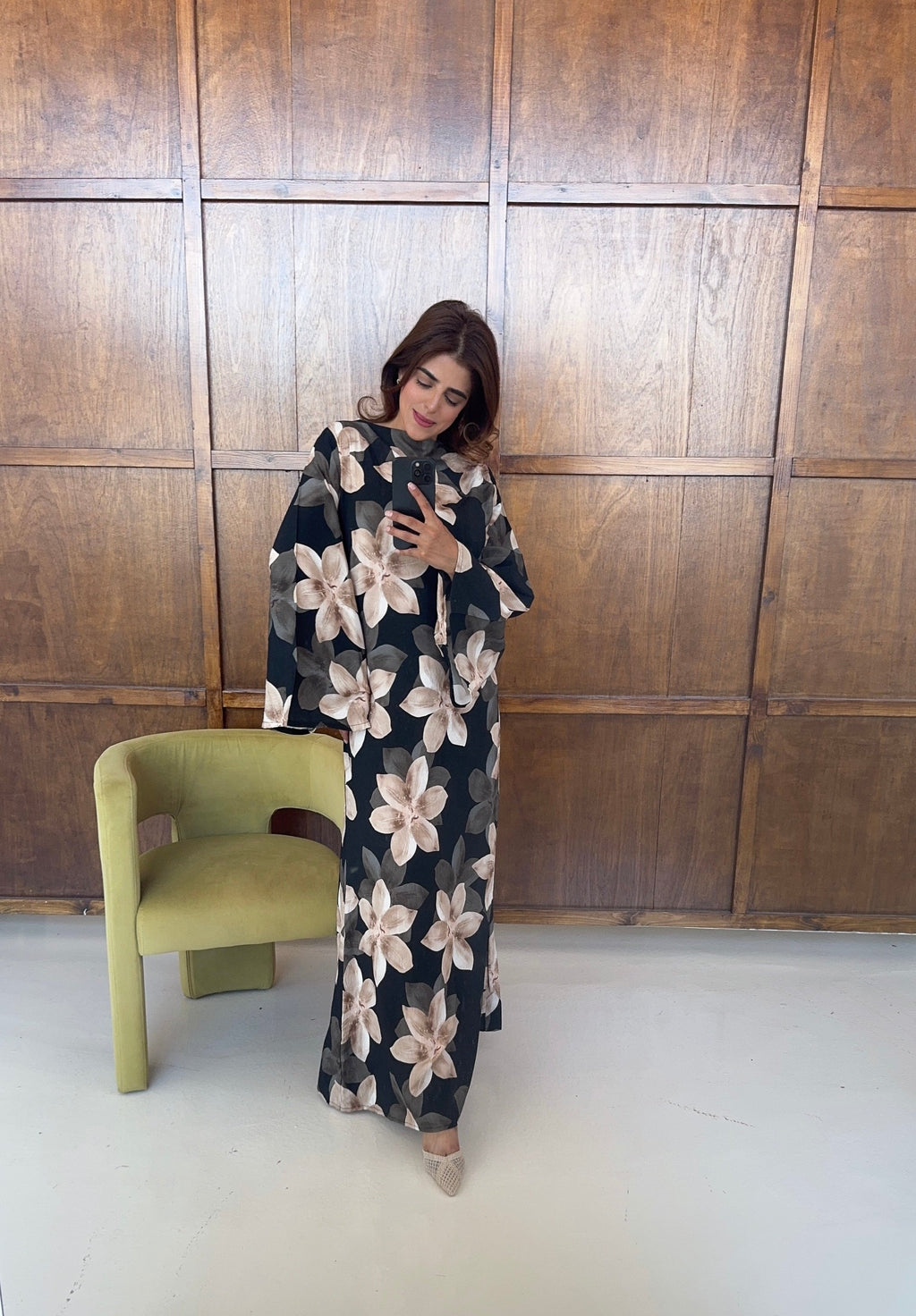 ROBE FLEURI NOUÉ DOS NOIR - ASI