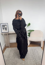 ROBE ÉVASÉ MANCHES NOIR - GRECIA
