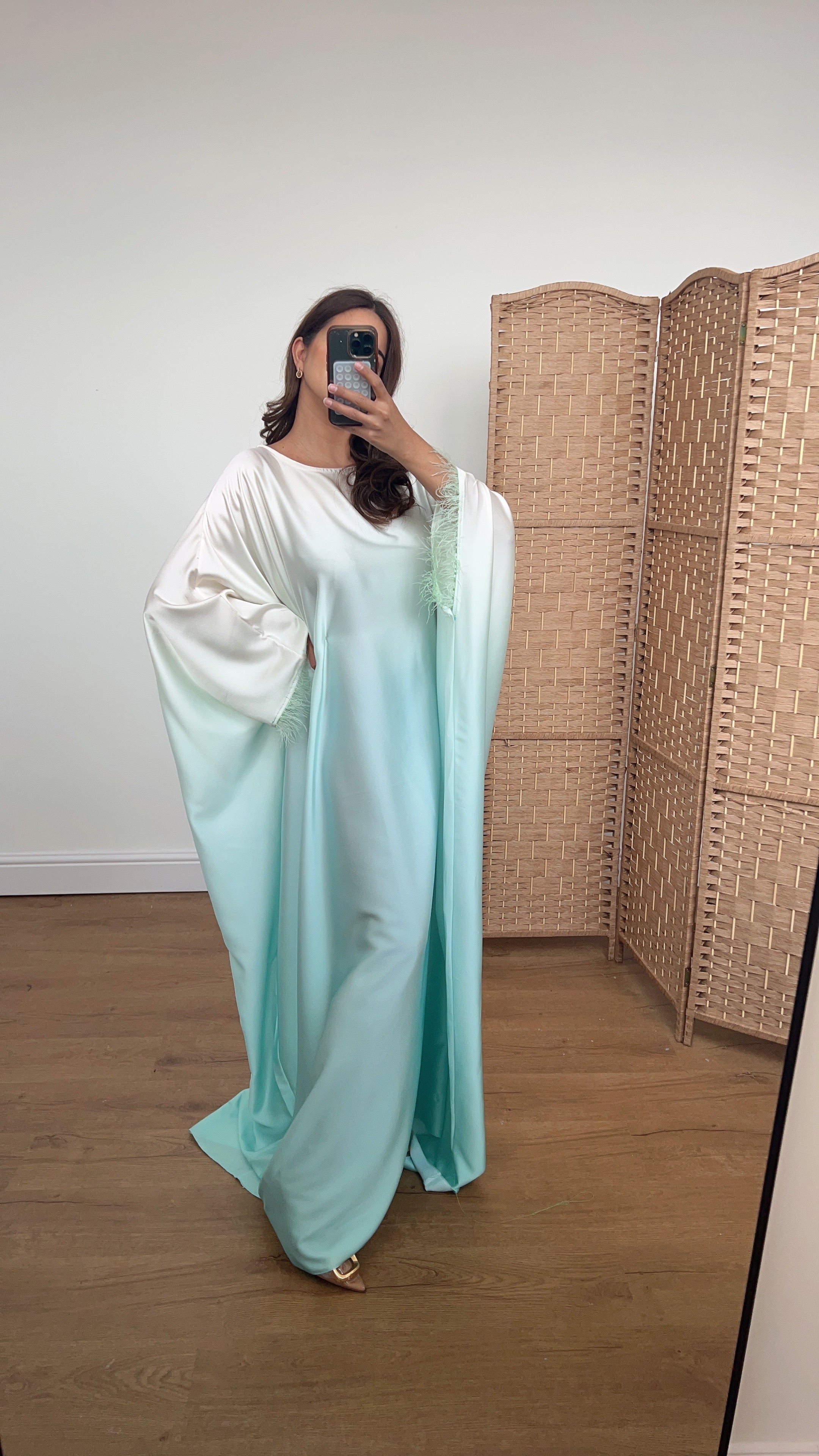 ANALIA CAFTAN EN OMBRÉ AQUA