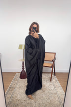 CAFTAN PAPILLON DENTELLE DÉTAIL NOIR - VELA