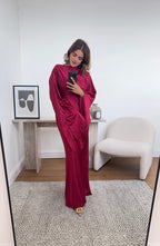 ROBE QUEUE DE POISSON BORDEAUX AVEC DOS NOUÉ - TAMARA