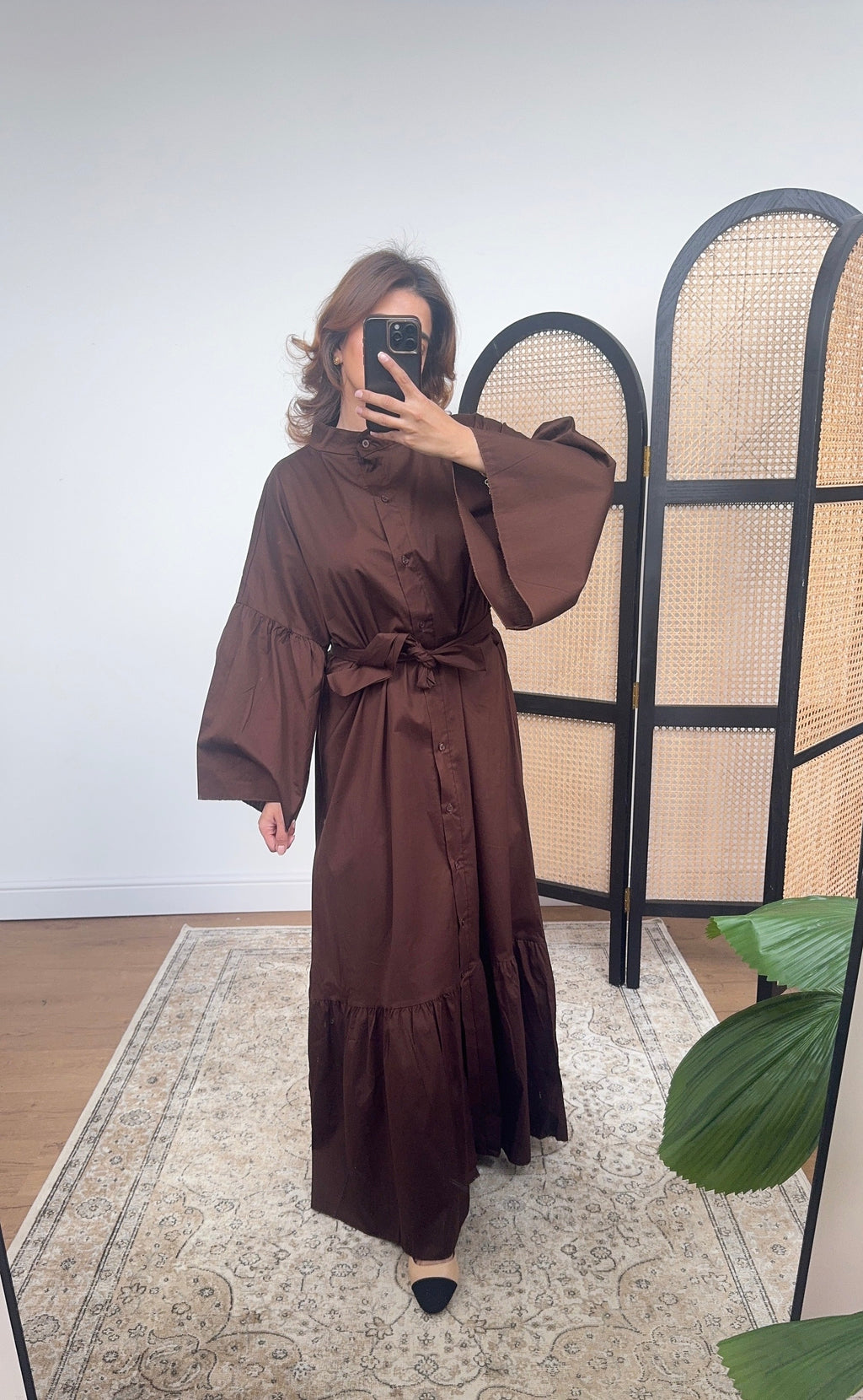 ROBE COL HAUT BOUTON COTON COCO - FAISA