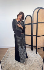 ROBE LONG BRODÉ NOIR - RUBA (PLUSIEURS TAILLES)