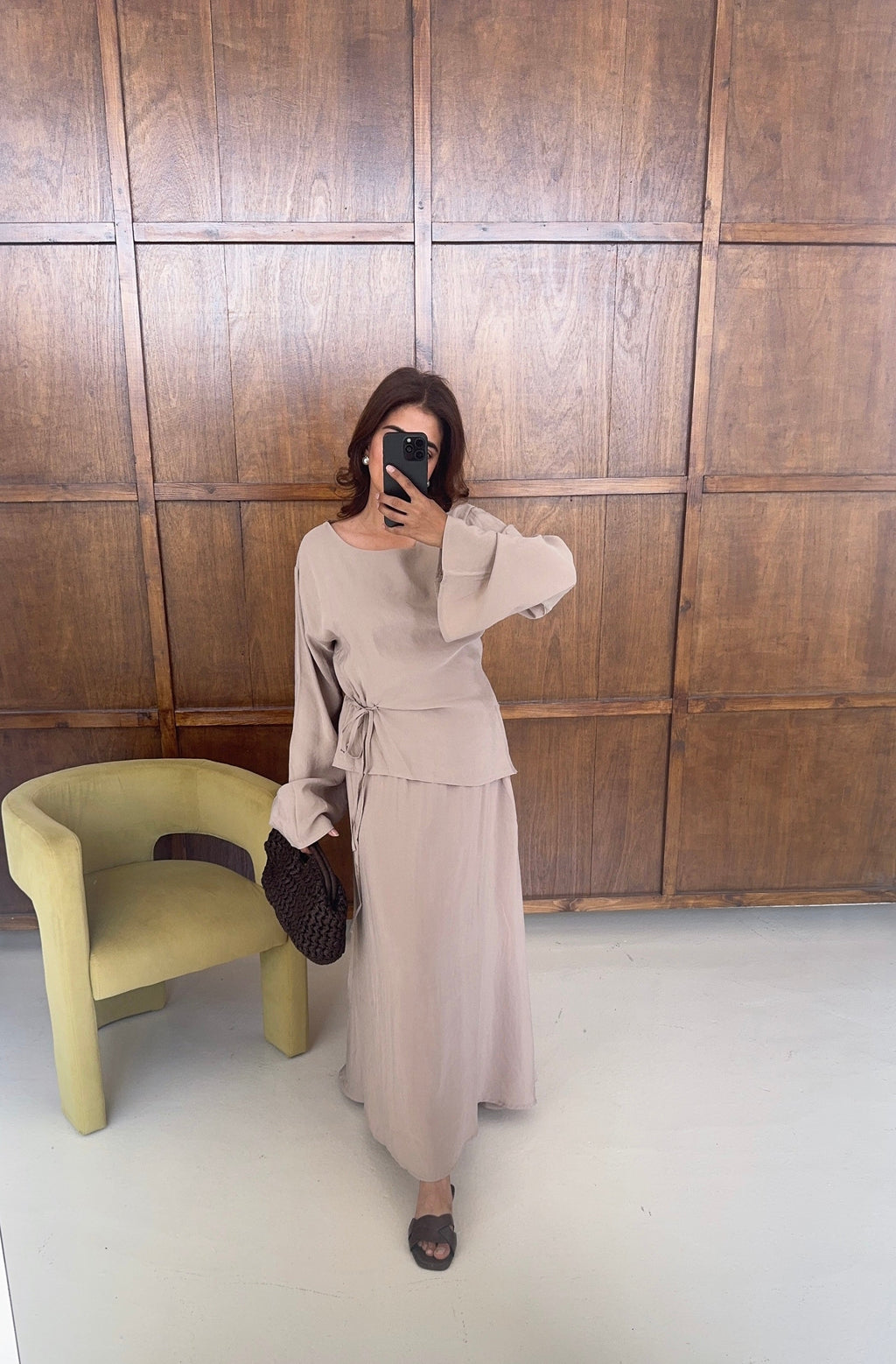 ENSEMBLE JUPE NOUÉ TAILLE TAUPE - AVILNA