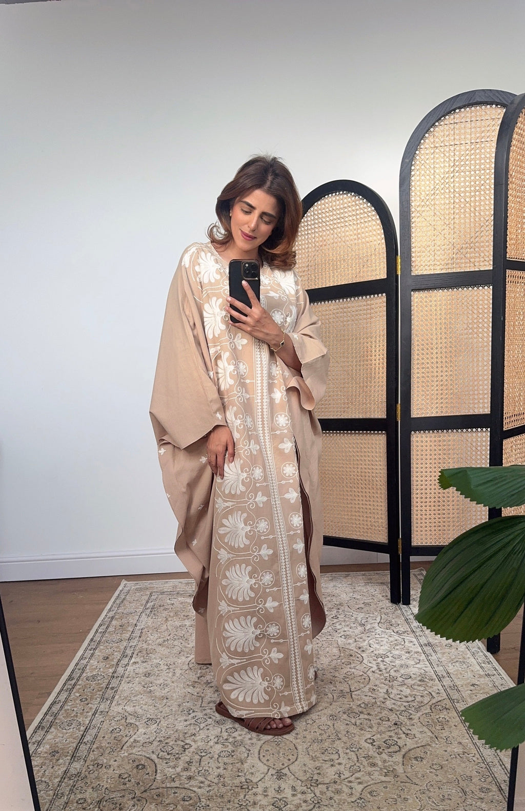 CAFTAN BRODÉ NUDE - LAYLA