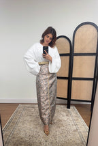 BLUSH BROCADE JUPE ENSEMBLE - AURORA