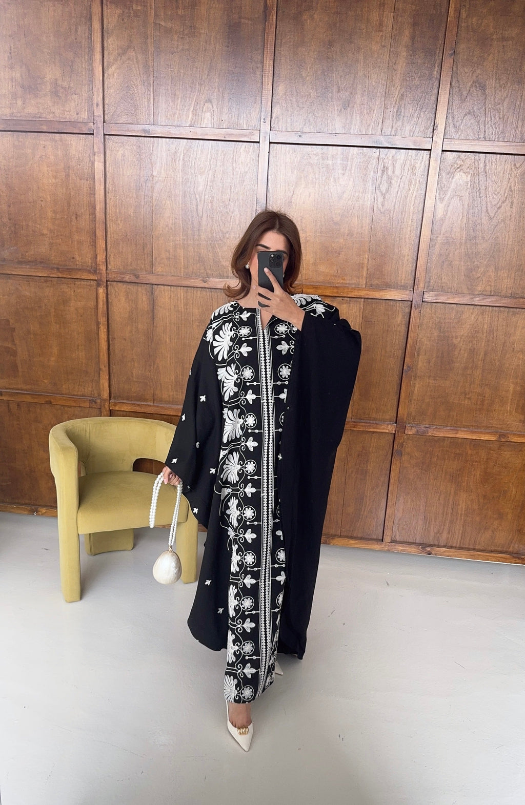 CAFTAN BRODÉ NOIR - LAYLA