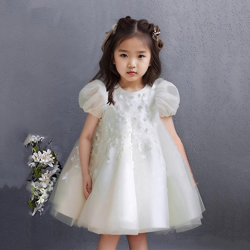 ROBE FLEURI APPLIQUÉS IVOIRE