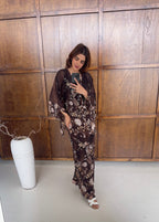 ENSEMBLE FLEURI MOUSSELINE SOIE COCO - NEVA
