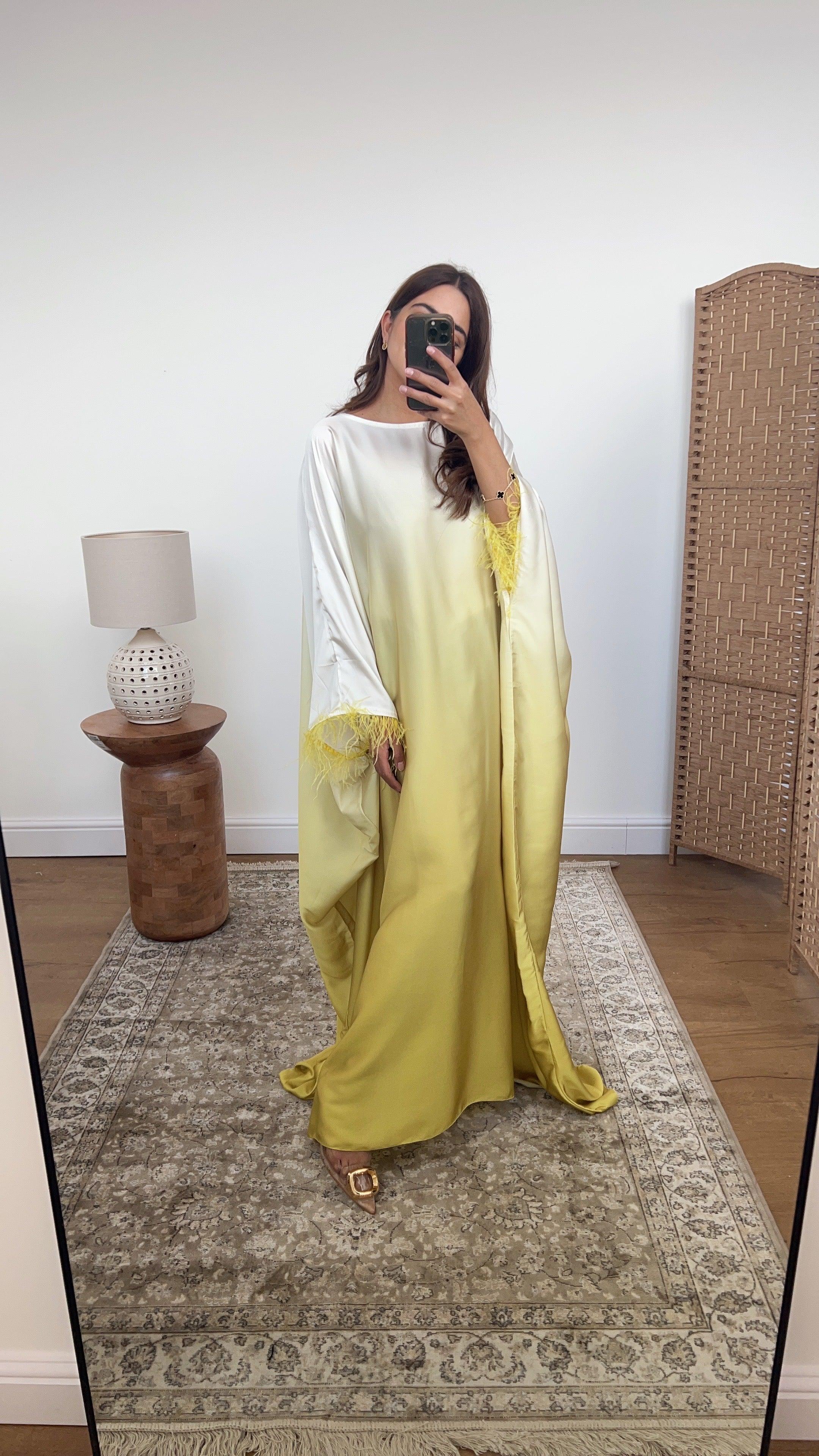 ANALIA CAFTAN EN OMBRÉ JAUNE